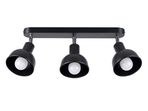 Listwa sufitowa czarna z trzema spotami regulowanymi