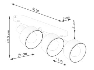miniaturka Plafon ELVO 3 czarny designerski