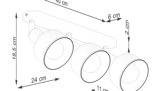miniaturka Plafon ELVO 3 czarny designerski