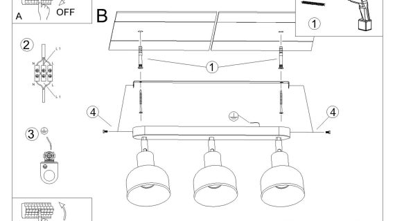 miniaturka Plafon ELVO 3 czarny designerski
