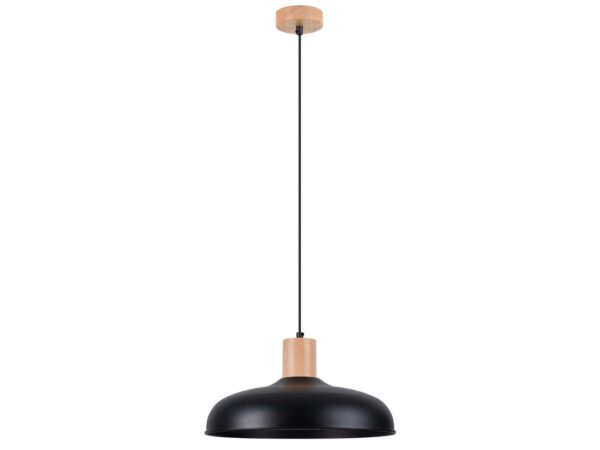 Czarna lampa skandynawska z kopułkowym kloszem