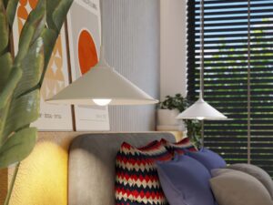 miniaturka Lampa wisząca ZORIA biała elegancka