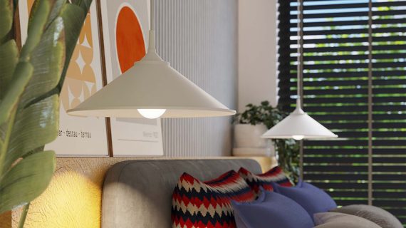 miniaturka Lampa wisząca ZORIA biała elegancka