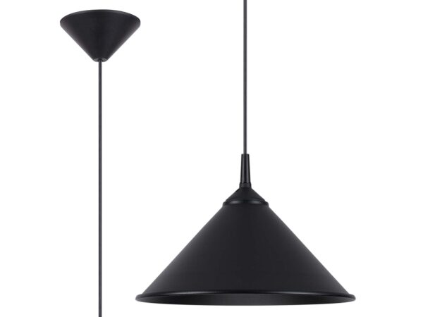 Lampa wisząca czarna stożkowa minimalistyczna