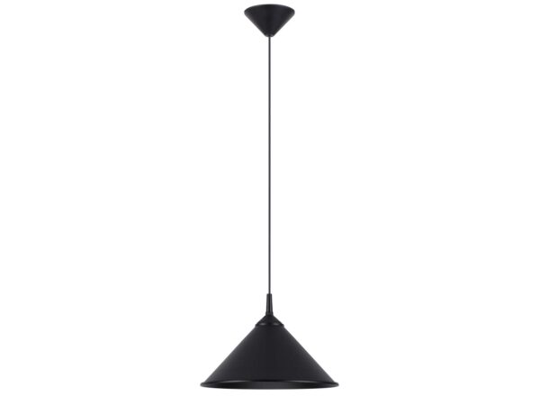 Czarna lampa stożkowa minimalistyczna cała czarna