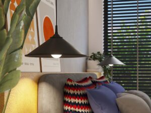 miniaturka Lampa wisząca ZORIA czarna loftowa