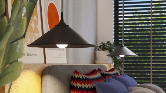 miniaturka Lampa wisząca ZORIA czarna loftowa