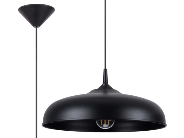 Lampa wisząca czarna kopułkowa minimalistyczna