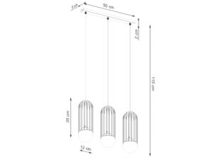 miniaturka Lampa wisząca BRENTA 3L biała designerska