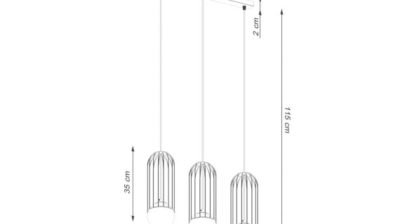 miniaturka Lampa wisząca BRENTA 3L biała designerska