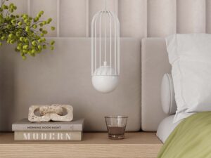 miniaturka Lampa wisząca BRENTA 3L biała designerska