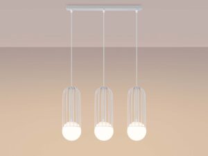 miniaturka Lampa wisząca BRENTA 3L biała designerska