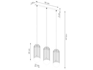 miniaturka Lampa wisząca BRENTA 3L czarna nowoczesna