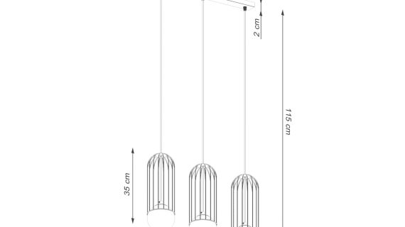 miniaturka Lampa wisząca BRENTA 3L czarna nowoczesna