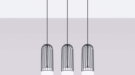 miniaturka Lampa wisząca BRENTA 3L czarna nowoczesna