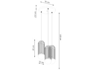 miniaturka Lampa wisząca BRENTA 3P biała klasyczna