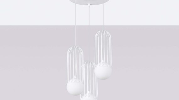 miniaturka Lampa wisząca BRENTA 3P biała klasyczna