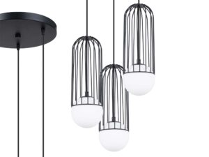 miniaturka Lampa wisząca BRENTA 3P czarna elegancka