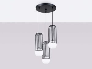 miniaturka Lampa wisząca BRENTA 3P czarna elegancka