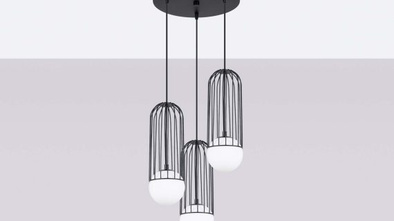 miniaturka Lampa wisząca BRENTA 3P czarna elegancka