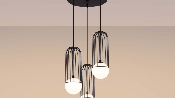 miniaturka Lampa wisząca BRENTA 3P czarna elegancka