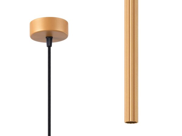 Lampa wisząca złota tubus cylindryczny z żłobieniami