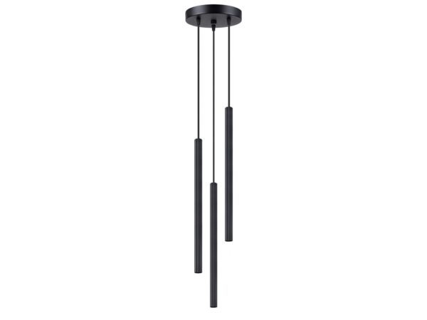 Czarna lampa kaskadowa z trzema tubusami