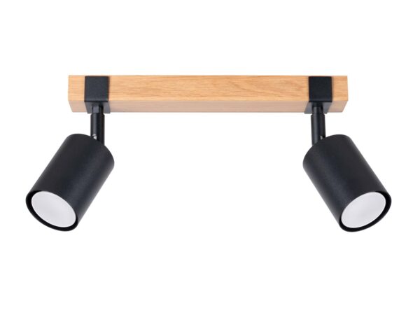 Listwa sufitowa czarna dwupunktowa z drewnem