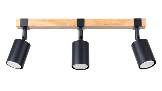 Plafon FALKO 3 czarny minimalistyczny