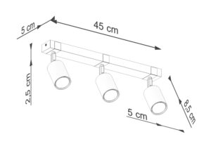 miniaturka Plafon FALKO 3 czarny minimalistyczny