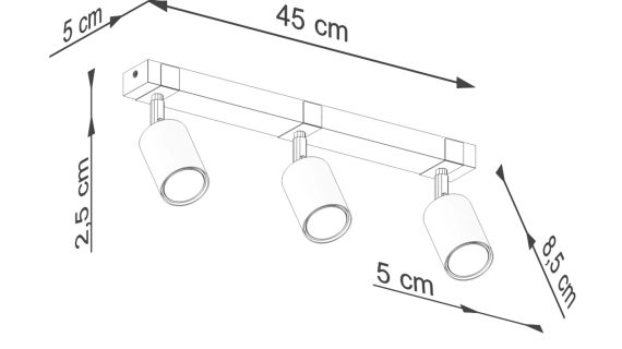 miniaturka Plafon FALKO 3 czarny minimalistyczny
