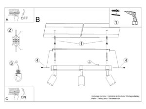 miniaturka Plafon FALKO 3 czarny minimalistyczny