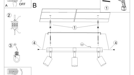 miniaturka Plafon FALKO 3 czarny minimalistyczny