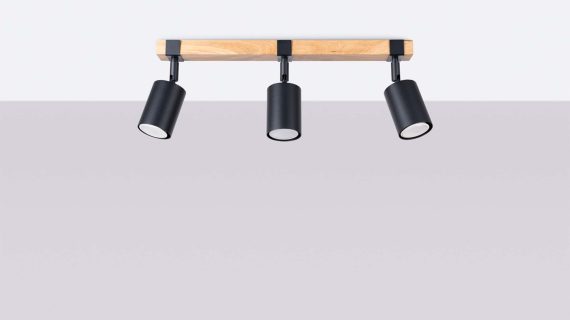 miniaturka Plafon FALKO 3 czarny minimalistyczny