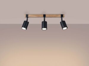 miniaturka Plafon FALKO 3 czarny minimalistyczny