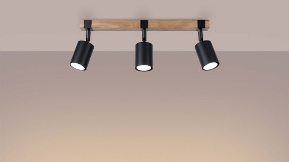 miniaturka Plafon FALKO 3 czarny minimalistyczny