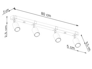 miniaturka Plafon FALKO 4 czarny designerski LED
