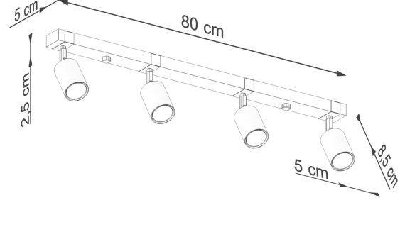 miniaturka Plafon FALKO 4 czarny designerski LED