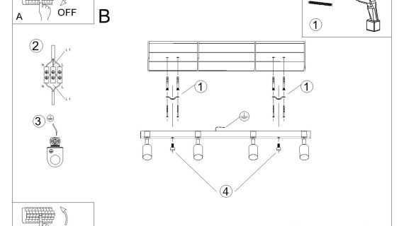 miniaturka Plafon FALKO 4 czarny designerski LED