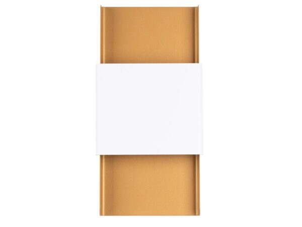 Kinkiet ścienny biało-złoty geometryczny z panelem akrylowym