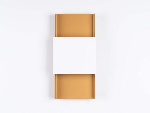 Złoto-biały kinkiet LED prostokątny metalowy