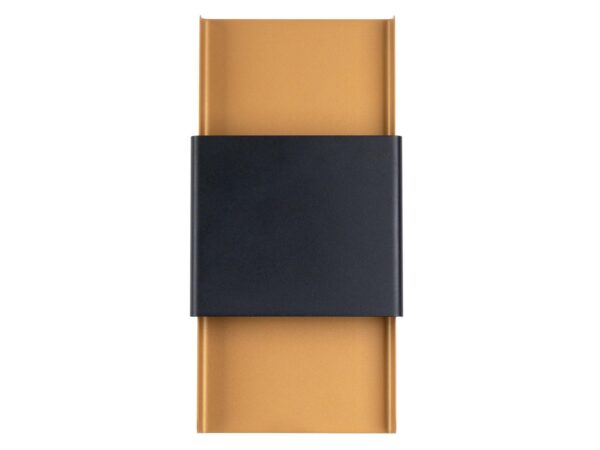 Kinkiet ścienny czarno-złoty geometryczny z panelem akrylowym