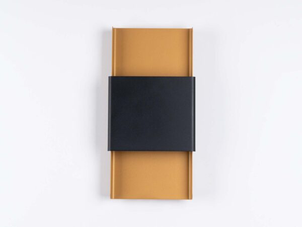 Złoto-czarny kinkiet LED prostokątny metalowy