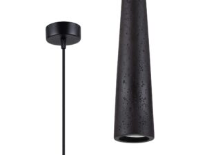 miniaturka Lampa wisząca MONOLIT czarna z betonu loftowa