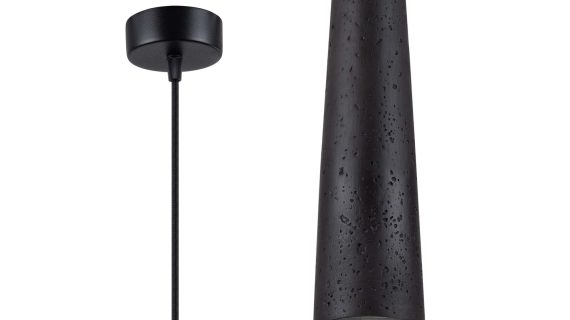 miniaturka Lampa wisząca MONOLIT czarna z betonu loftowa