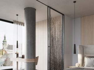 miniaturka Lampa wisząca MONOLIT czarna z betonu loftowa