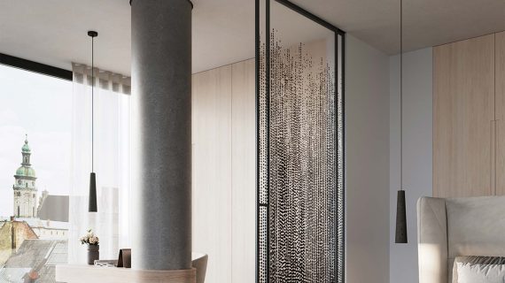 miniaturka Lampa wisząca MONOLIT czarna z betonu loftowa