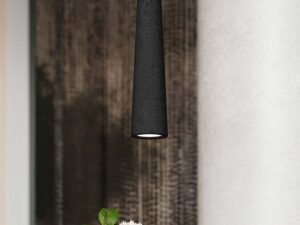 miniaturka Lampa wisząca MONOLIT czarna z betonu loftowa