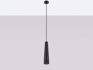 miniaturka Lampa wisząca MONOLIT czarna z betonu loftowa