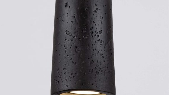 miniaturka Lampa wisząca MONOLIT czarna z betonu loftowa